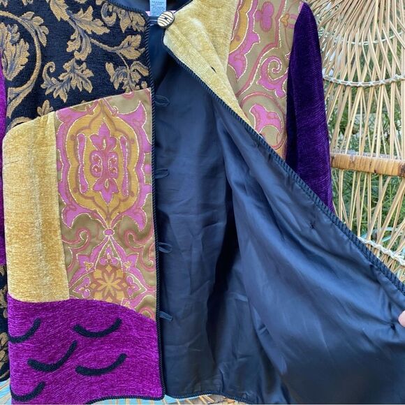 ✨ Soft & comfy size 1X VELVET & BROCADE jacket - Picture 5 of 7